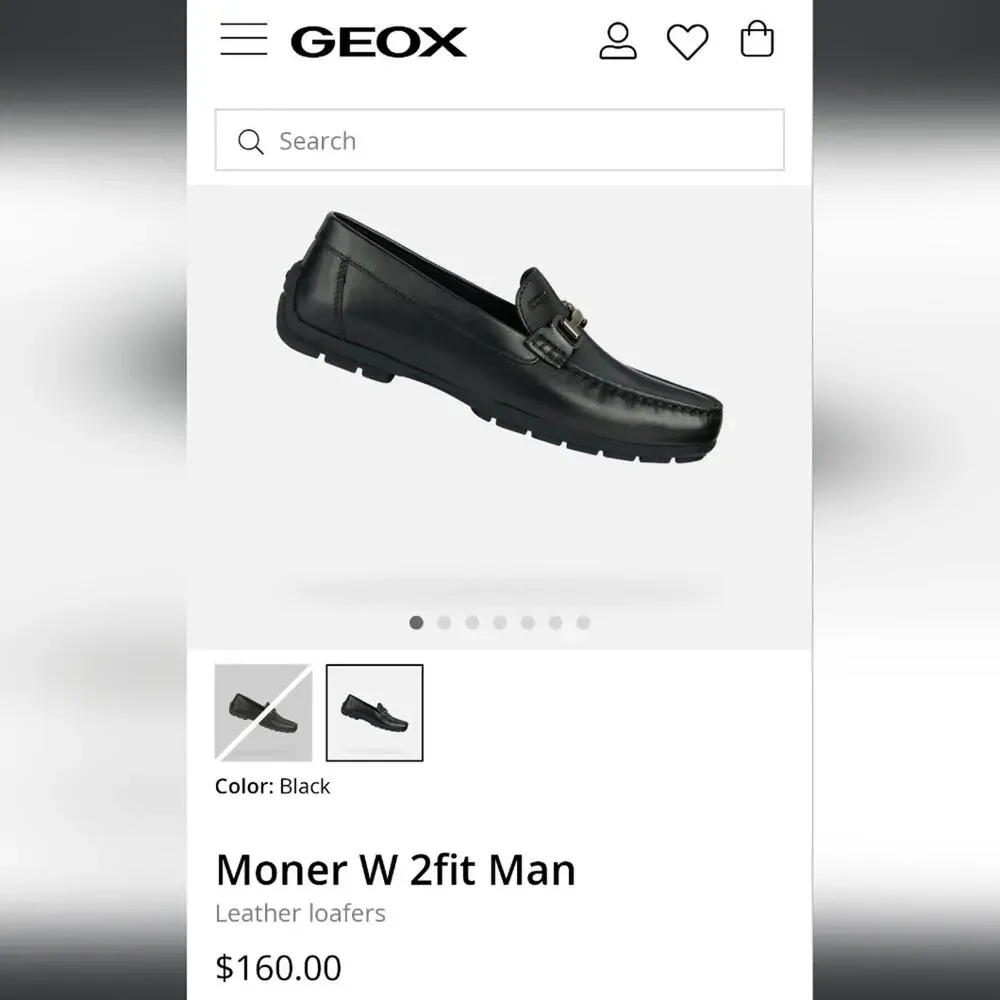 GEOX Respira sz11 moccasin loafer slip on horsebit full leather black